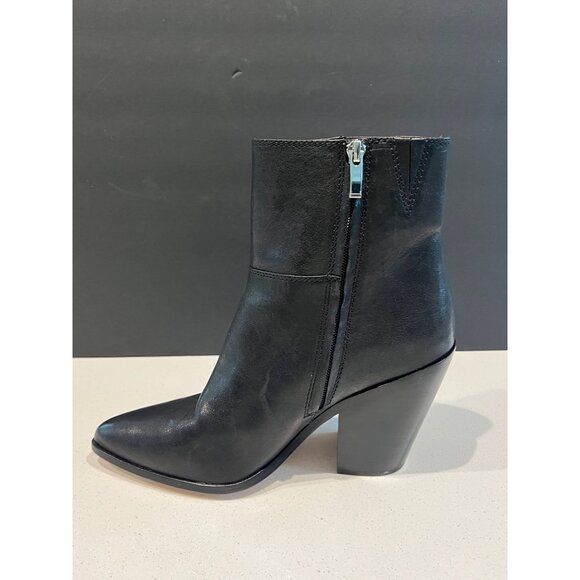 Paige Presley Pointed Toe High Heel Booties In Black Leather size 9 - Picture 5 of 8